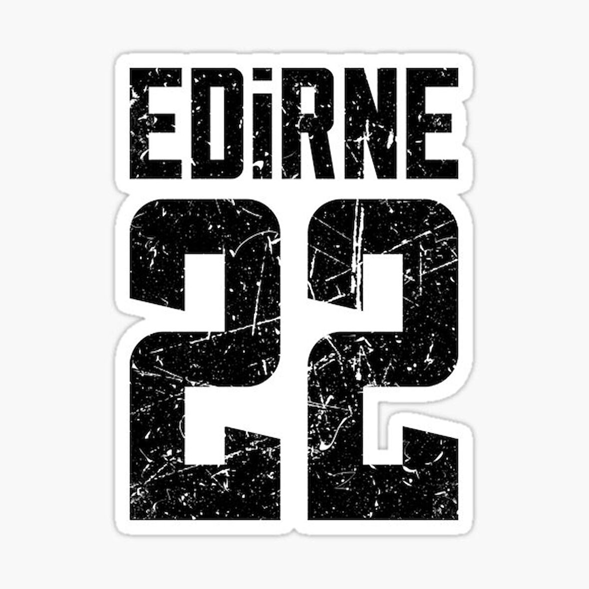 22 EDİRNE Sticker Yapıştırma Oto Etiket 17cm