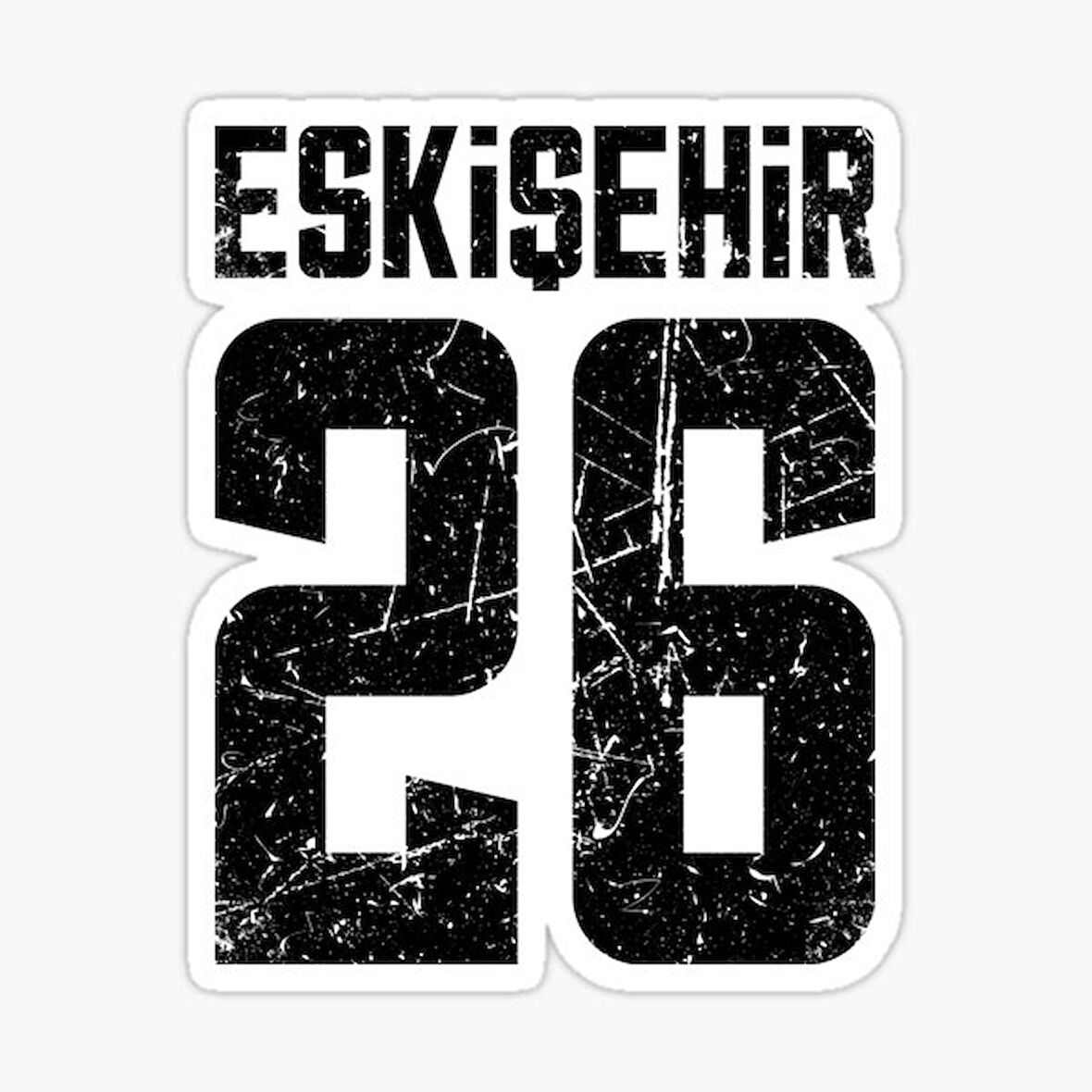 26 ESKİŞEHİR Sticker Yapıştırma Oto Etiket 17cm