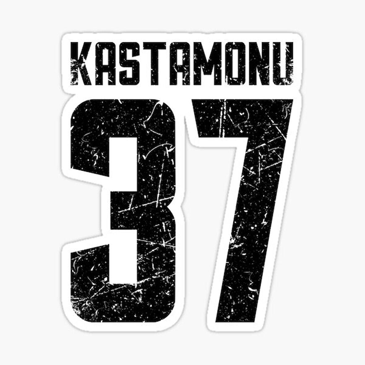 37 KASTAMONU Sticker Yapıştırma Oto Etiket 17cm