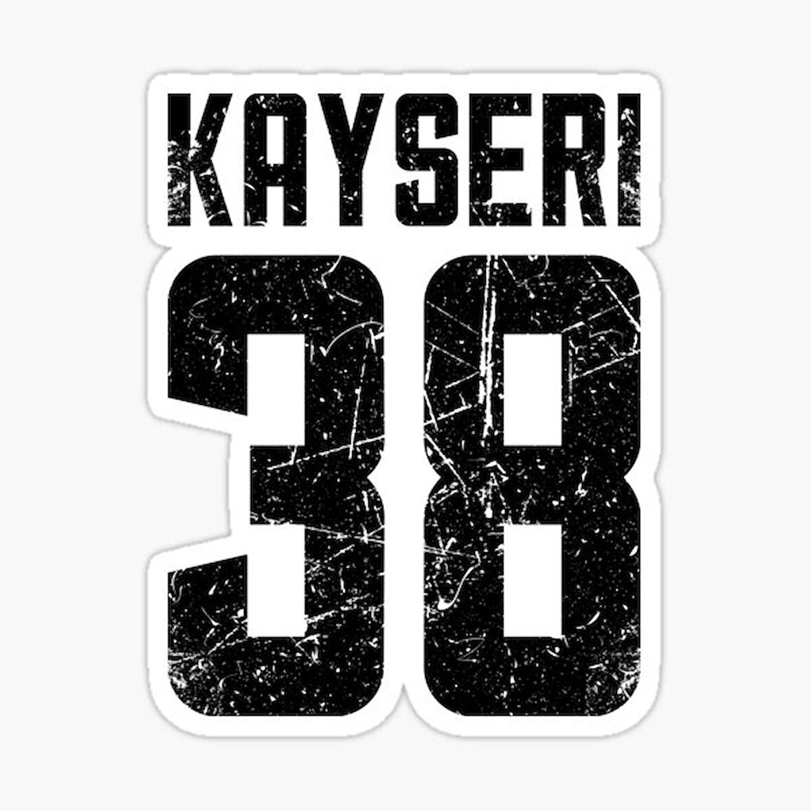 38 KAYSERİ Sticker Yapıştırma Oto Etiket 17cm