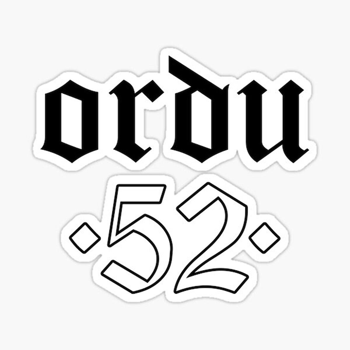 52 ORDU  Sticker Etiket Yapıştırma 18CM
