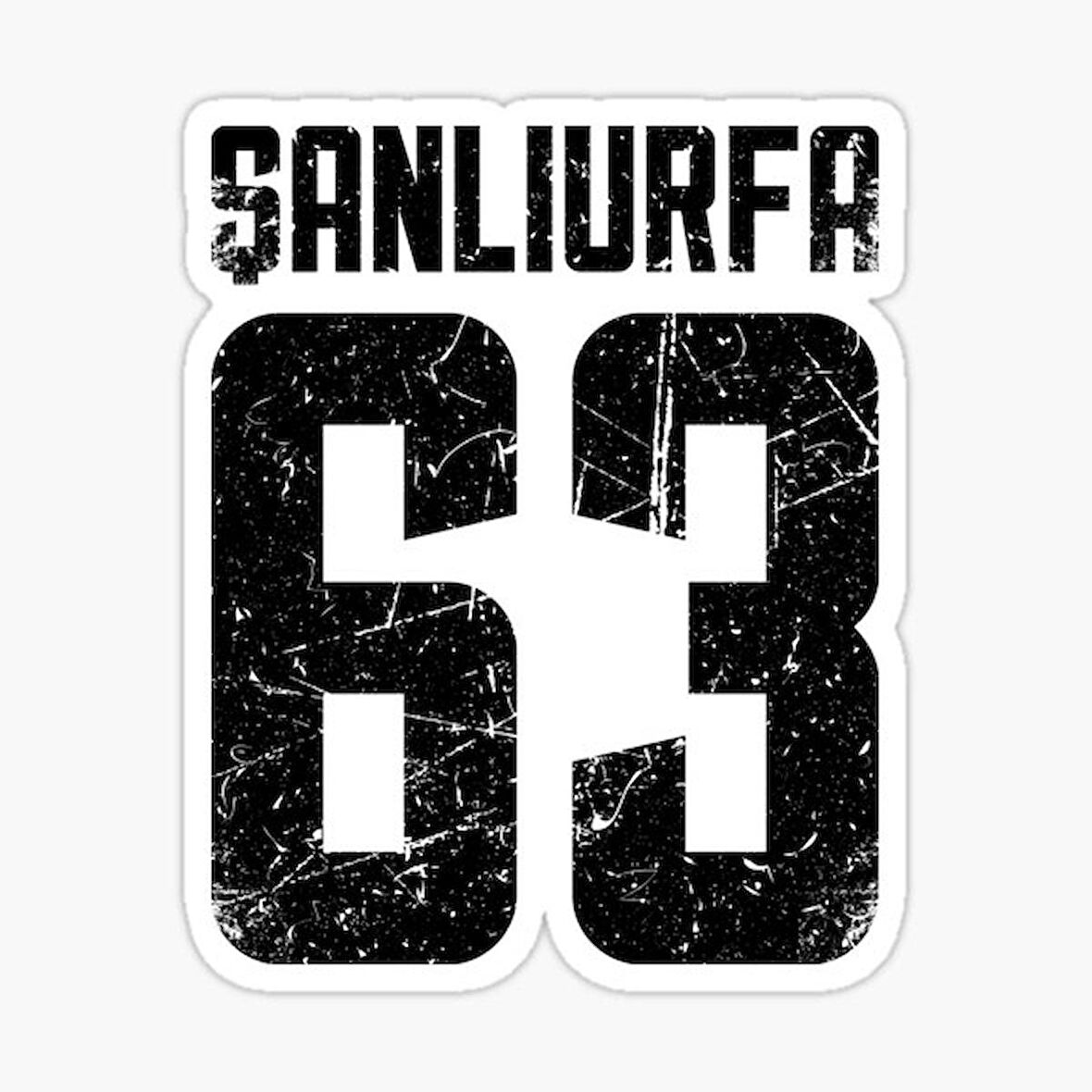 63 ŞANLIURFA Sticker Yapıştırma Oto Etiket 17cm