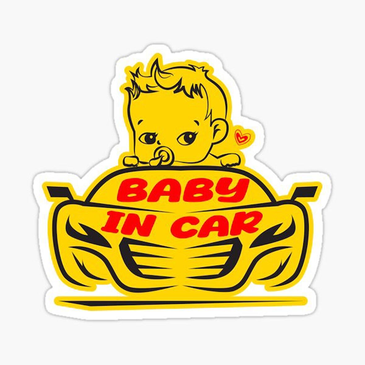 Arabada Bebek Var Sticker oto Yapıştırma Etiket 18cm MD26