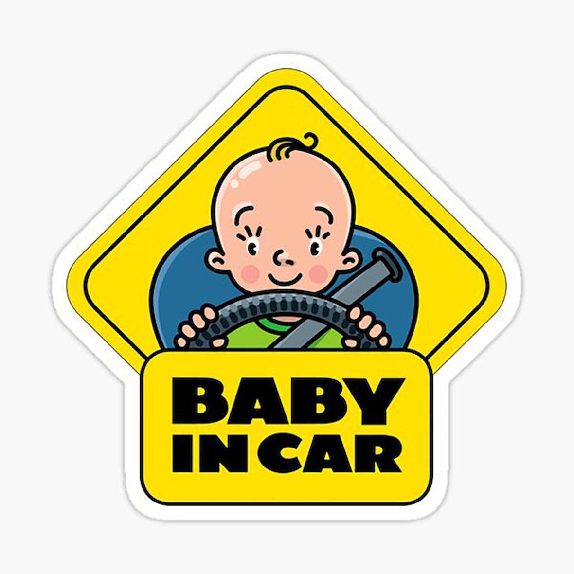 Arabada Bebek Var Sticker oto Yapıştırma Etiket 18cm MD28