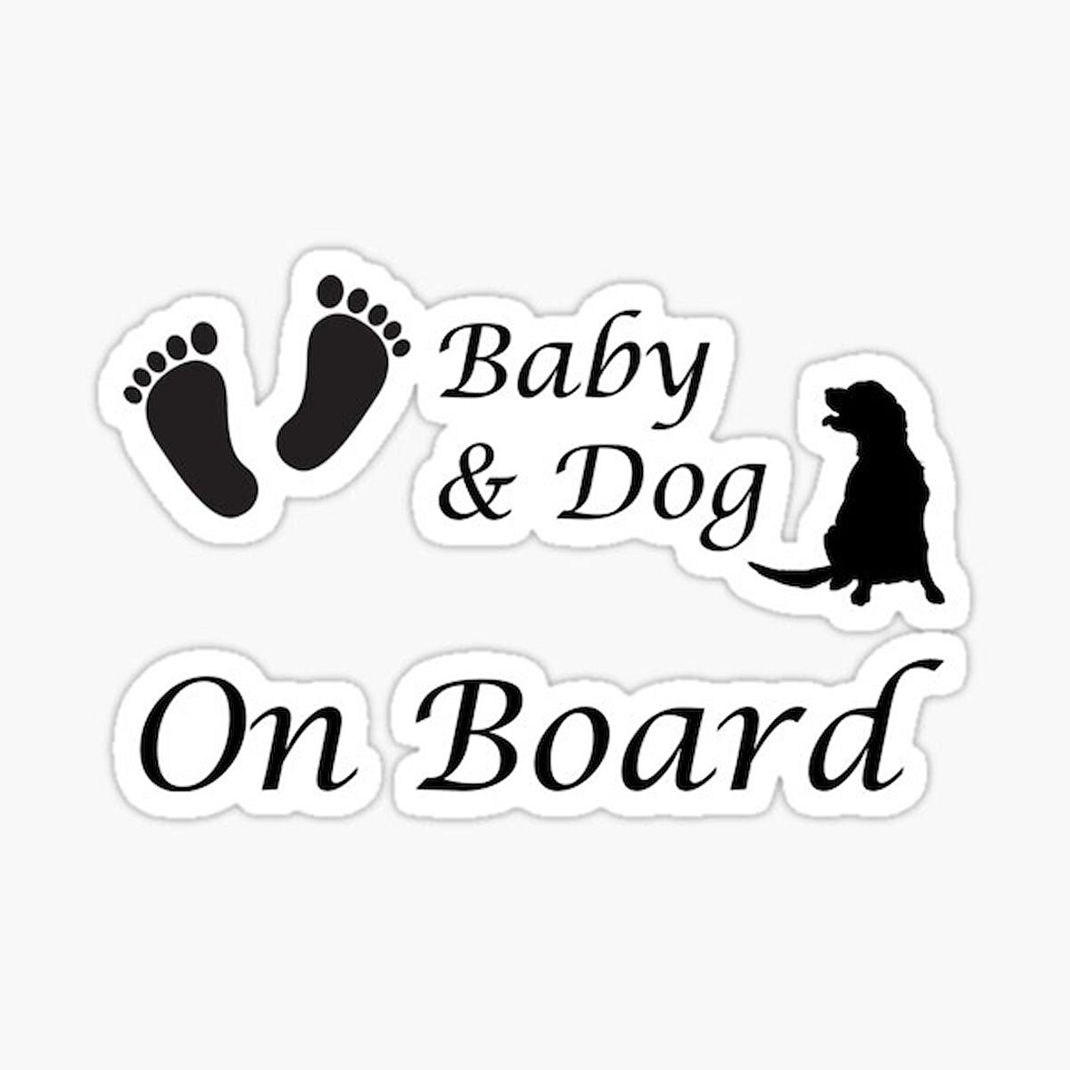 Arabada Bebek ve Köpek var Sticker Etiket 19CM md3