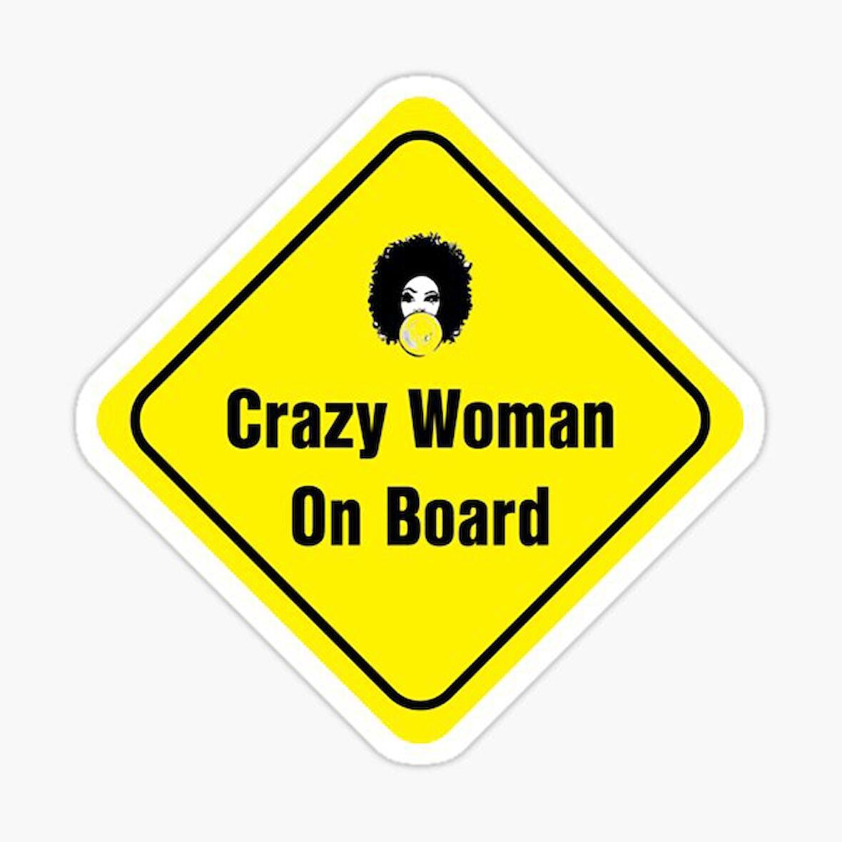 Arabada Çılgın Kız  var Araç Sticker Etiket 19CM md14