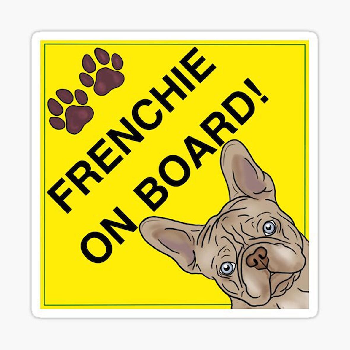 Arabada Frenchchıe Köpek Var Araç Sticker Etiket 19CM md2