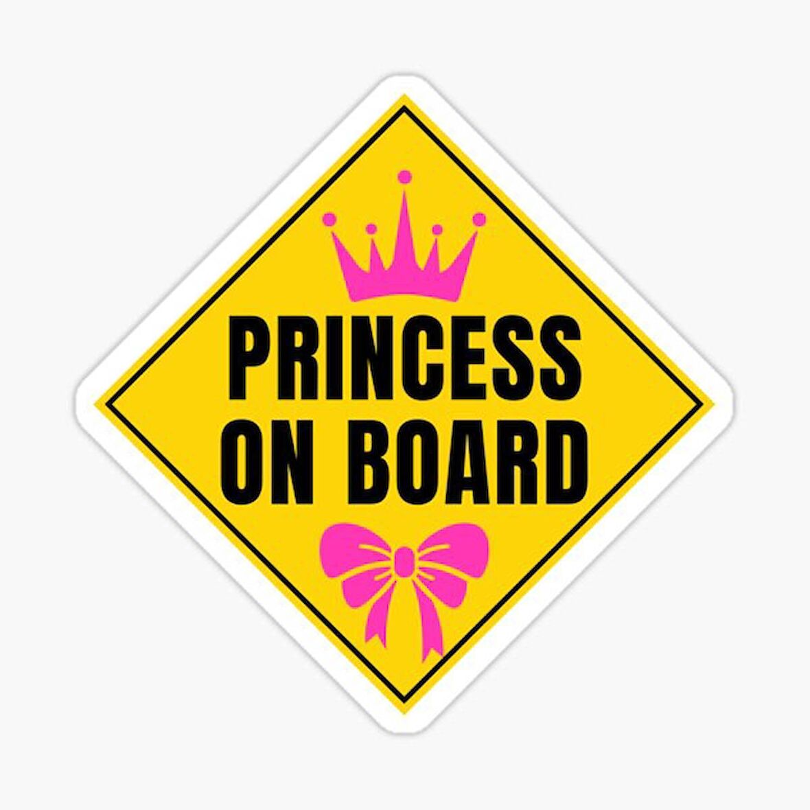 Arabada Prenses Bebek Var Sticker oto Etiket 18cm MD14