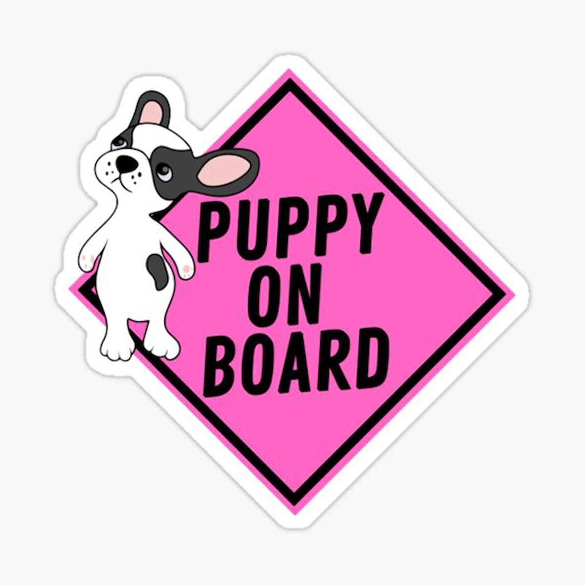 Arabada Puppy Köpek Var Araç Sticker Etiket 19CM md11