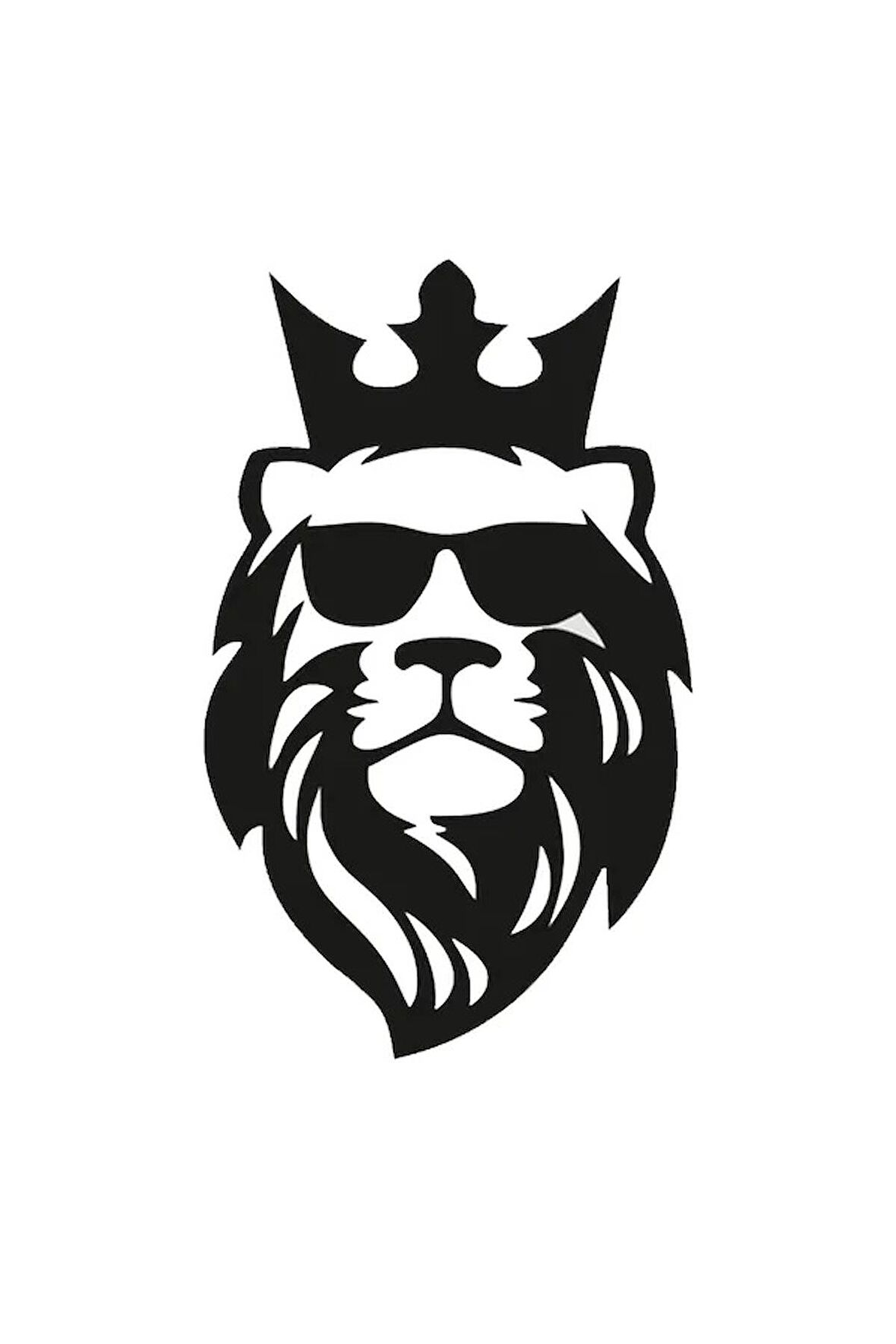 Aslan Araba Sticker Etiket Siyah Renk 18CM
