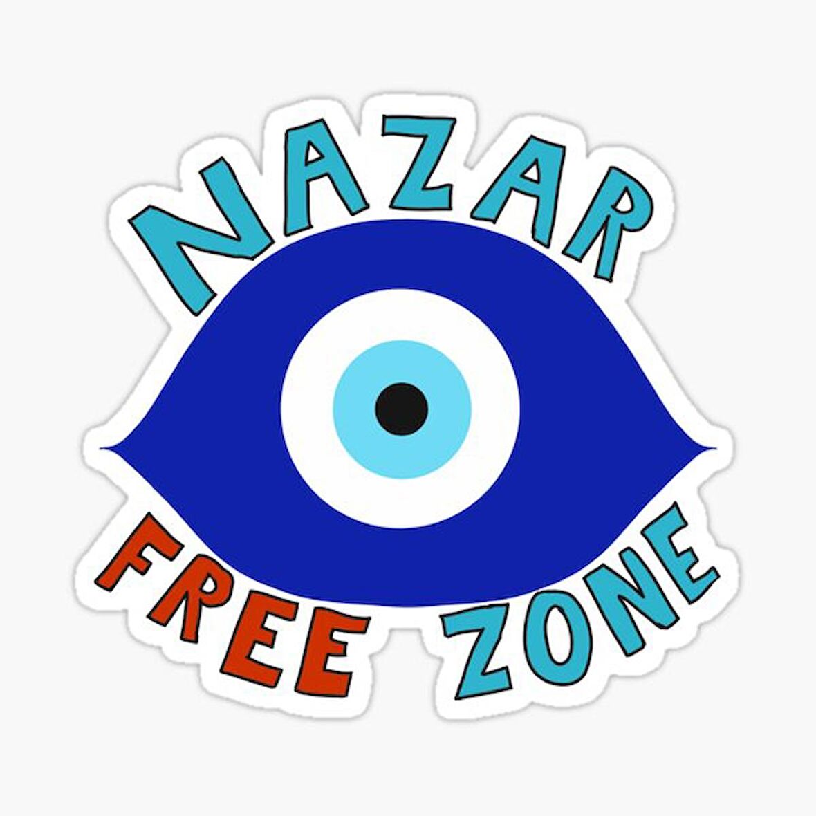 İlginç Nazar Boncuğu Sticker Duvar  Araba Yapıştırma Md10
