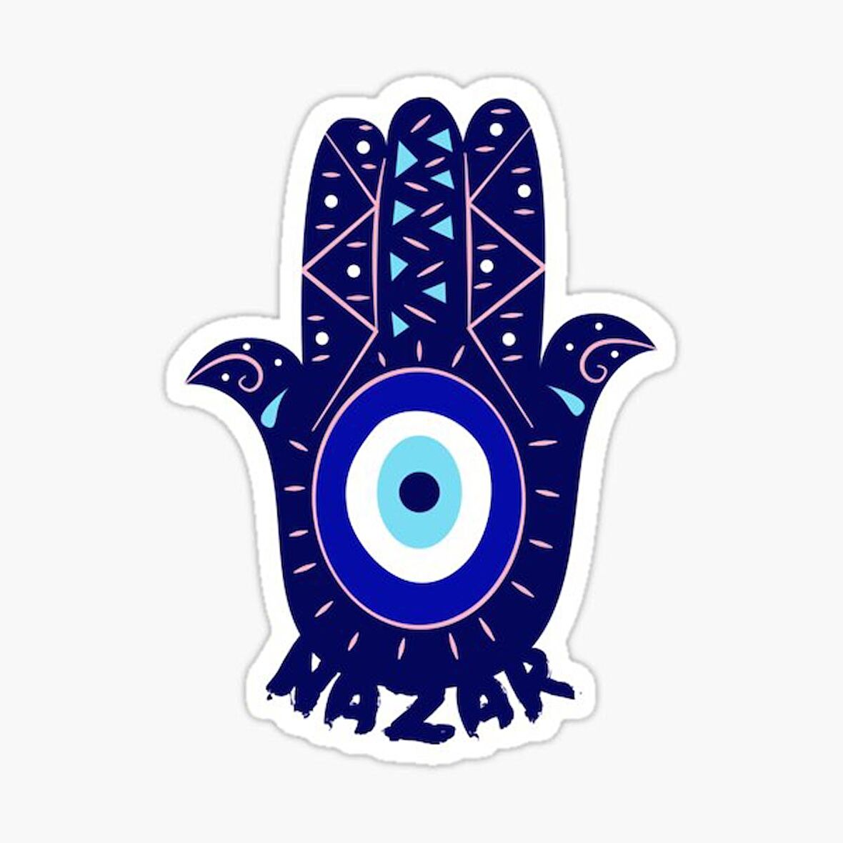 Nazar Boncuğu Sticker Duvar 18cm Yapıştırma Etiket MD10