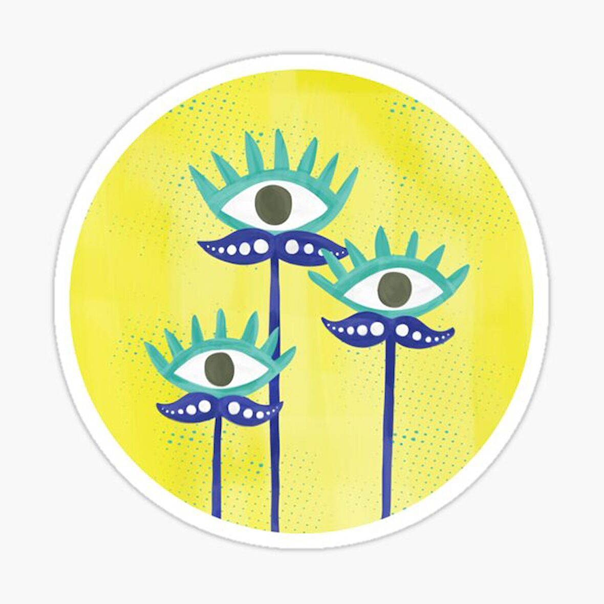 Nazar Boncuğu Sticker Duvar 18cm Yapıştırma Etiket MD11