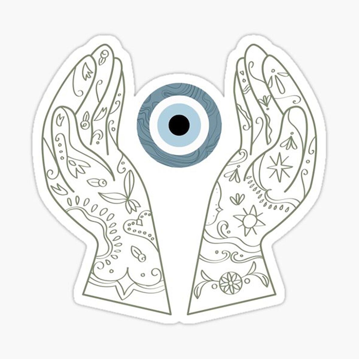 Nazar Boncuğu Yapıştırması Sticker Duvar Leptop 18cm MM2
