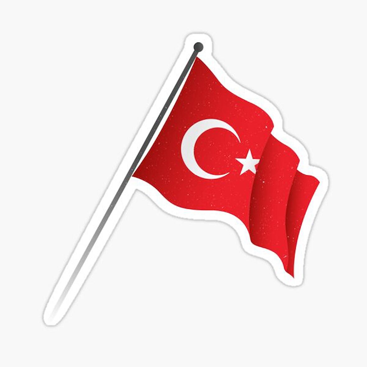Türk Bayrağı Sticker Yapıştırma 17cm