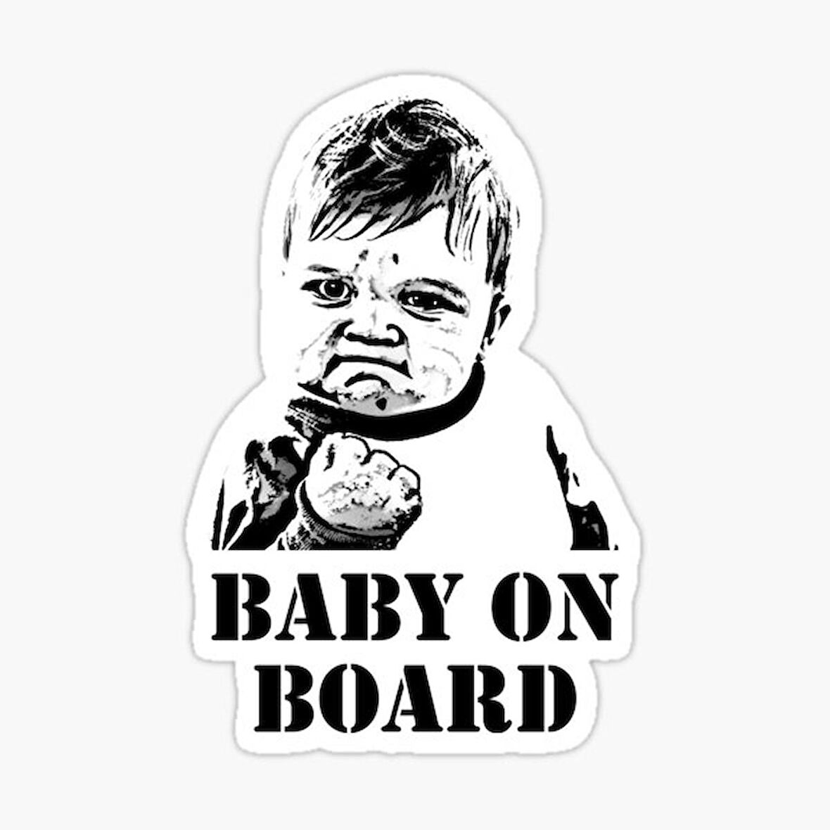 Uyarı Arabada Bebek Var Sticker oto Etiket 18cm MD5