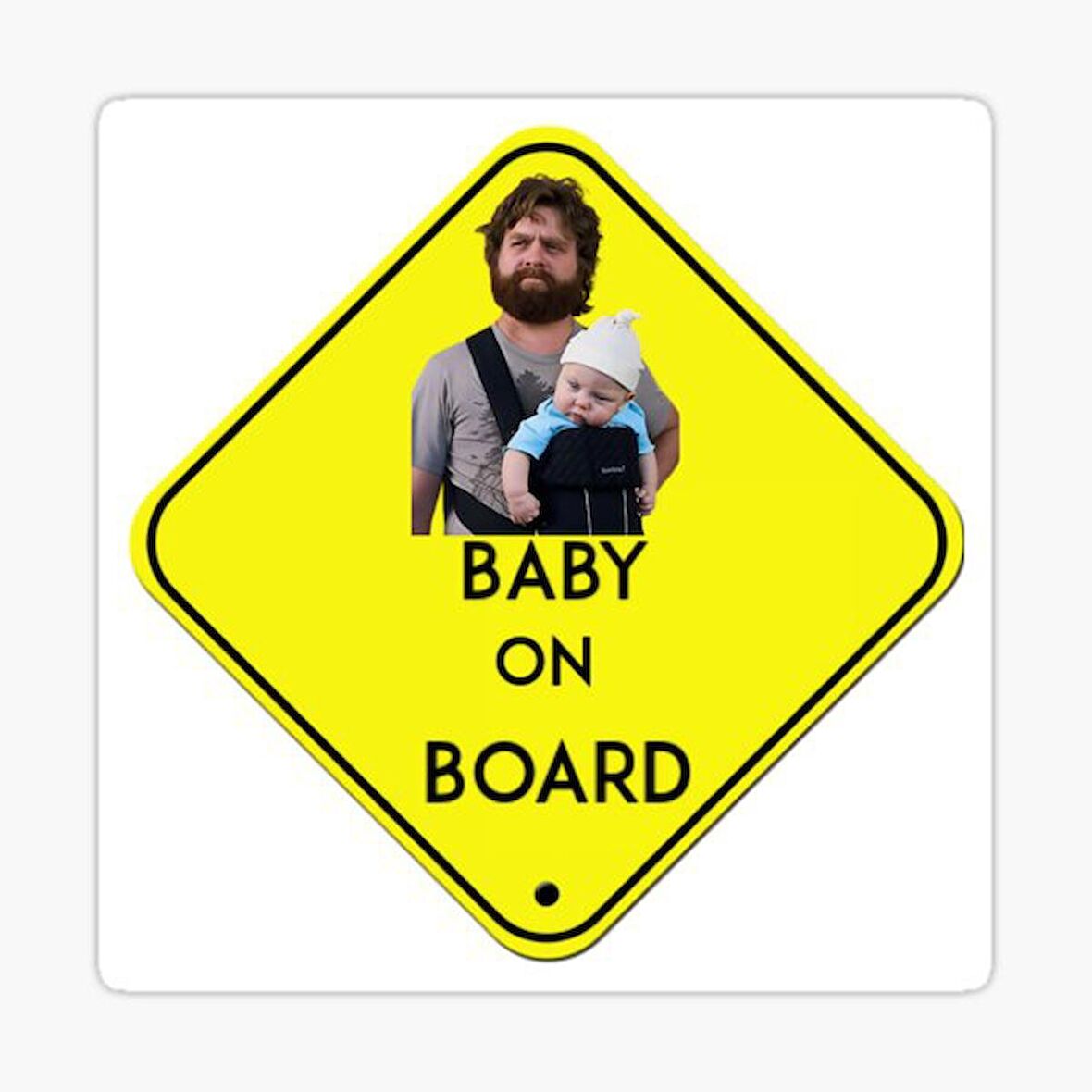 Uyarı Arabada Bebek Var Sticker oto Etiket 18cm MD85