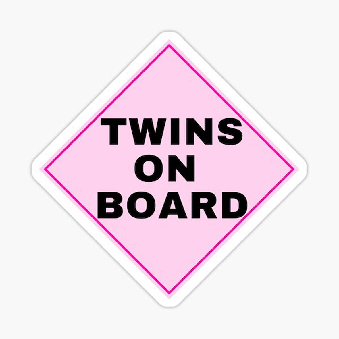 Uyarı Arabada İkiz Bebek Var Sticker oto Etiket 18cm MD11