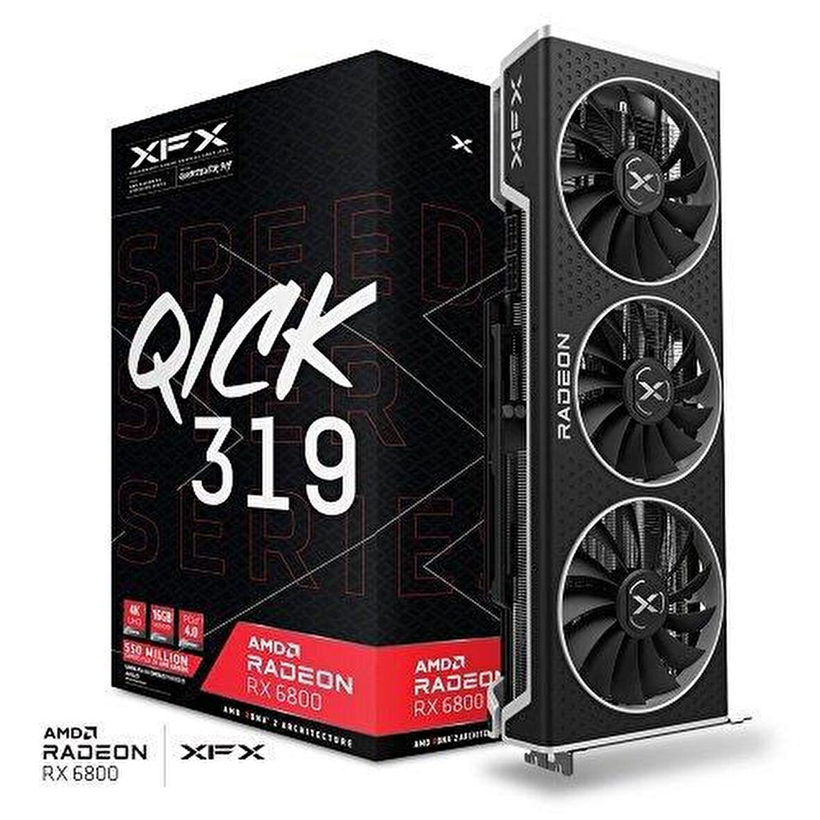 XFX Speedster QICK 319 AMD Radeon RX6800 Core RX-68XLALFD9 16GB GDDR6 256Bit DX12 Gaming Ekran Kartı