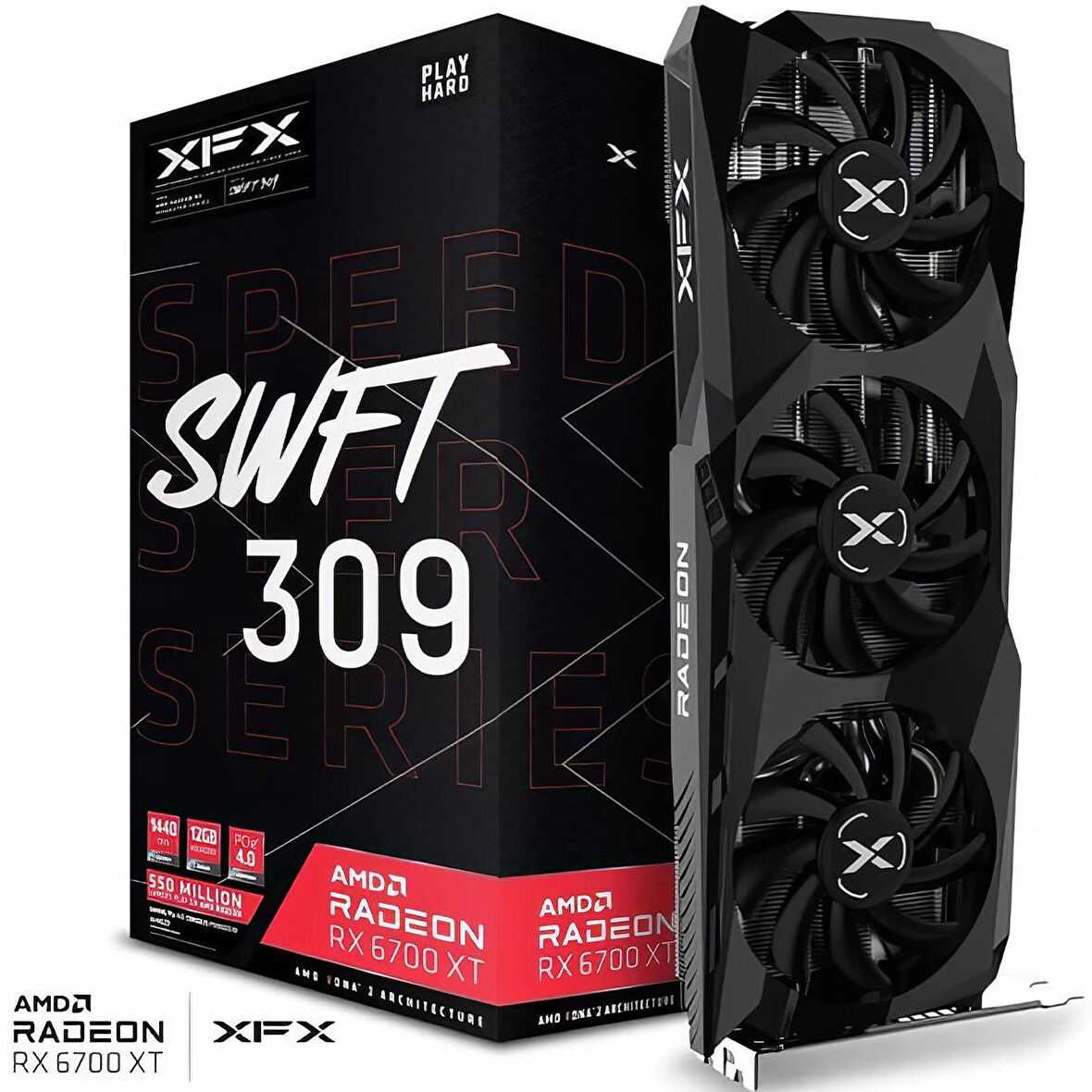 XFX SWFT 309 RX 6700 XT AMD Radeon™ 12GB GDDR6 AMD RDNA™ 2 (OUTLET) Gaming Oyuncu Ekran Kartı