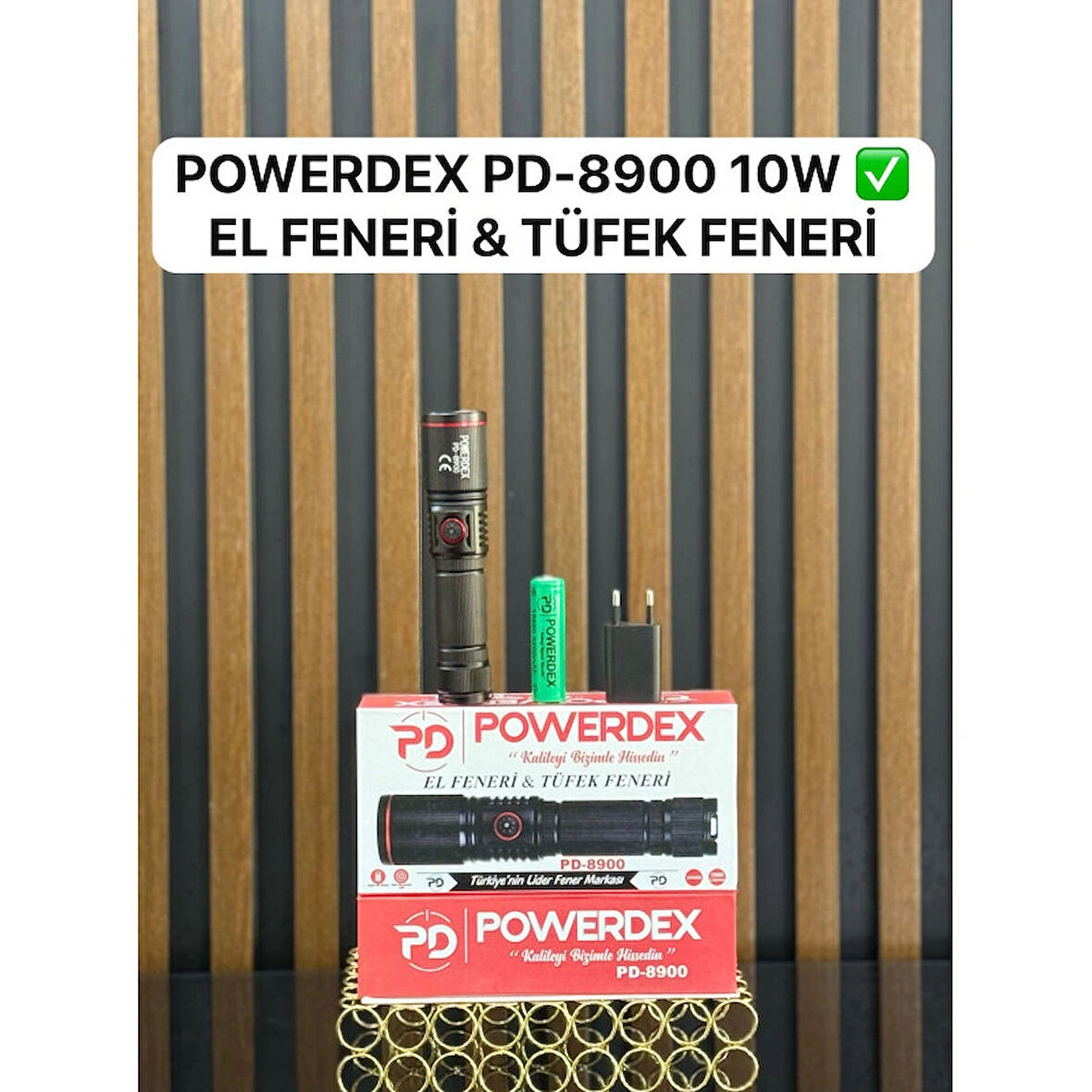 Powerdex Pd-8900 Taktik Şarjlı Avcı Tüfek Feneri 2000 Metre Menzili