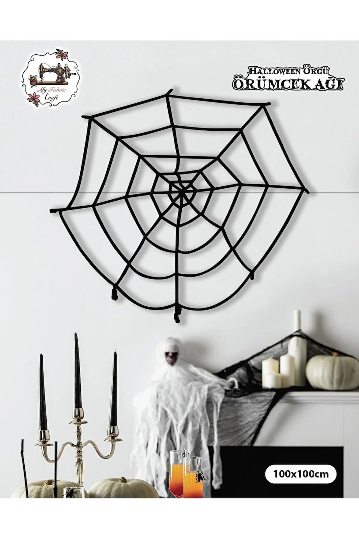 HALLOWEEN BLOODY TEMALI SİYAH ÖRÜMCEK AĞI