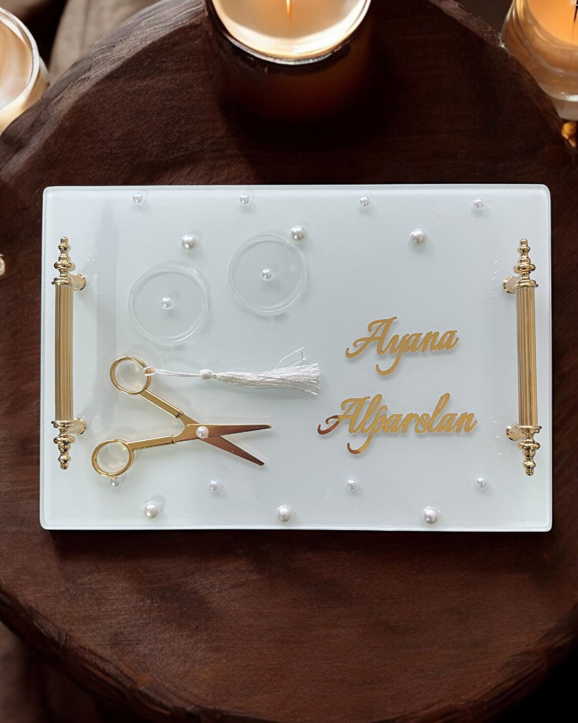 Bonding Gold Beyaz Söz Tepsisi