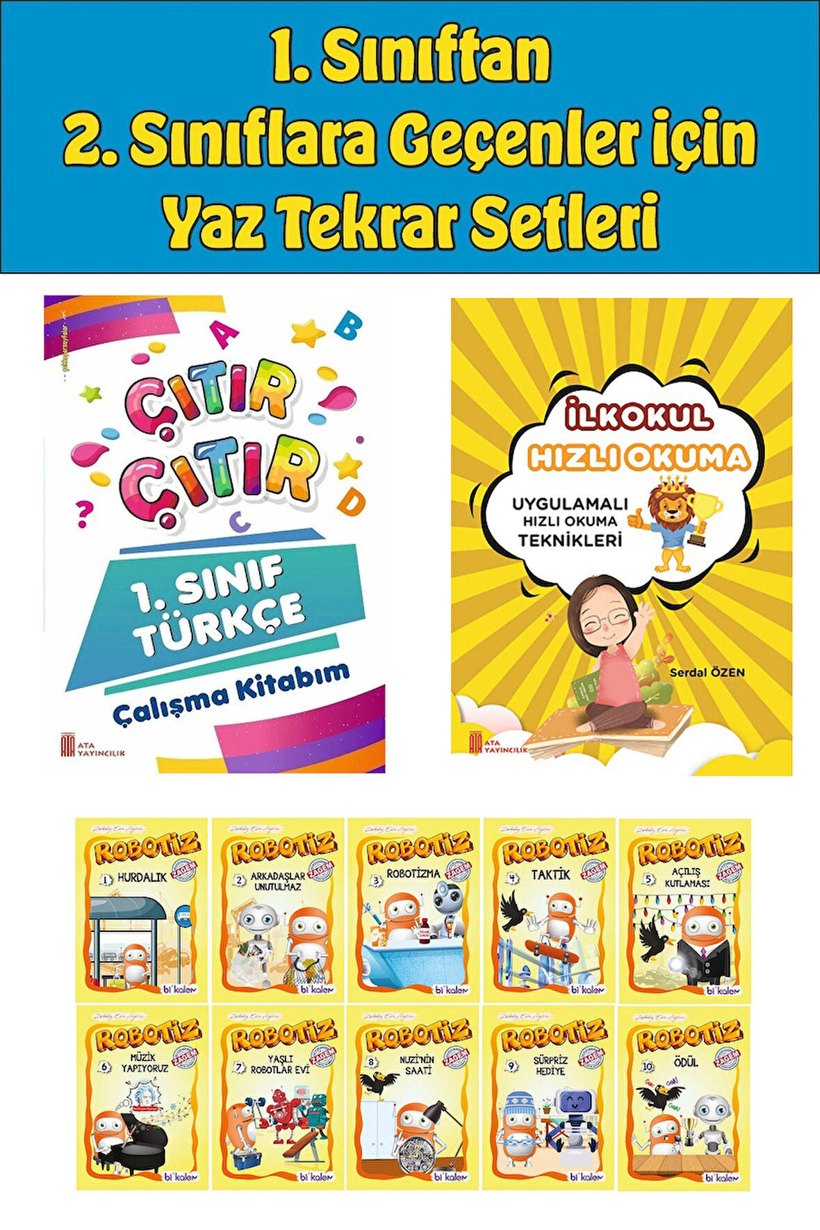 1.Sınıftan 2.Sınıfa Geçenler İçin  Hızlı Okuma ile Çıtır Türkçe Çalışma Kitabım+10 lu Hikaye Seti 5