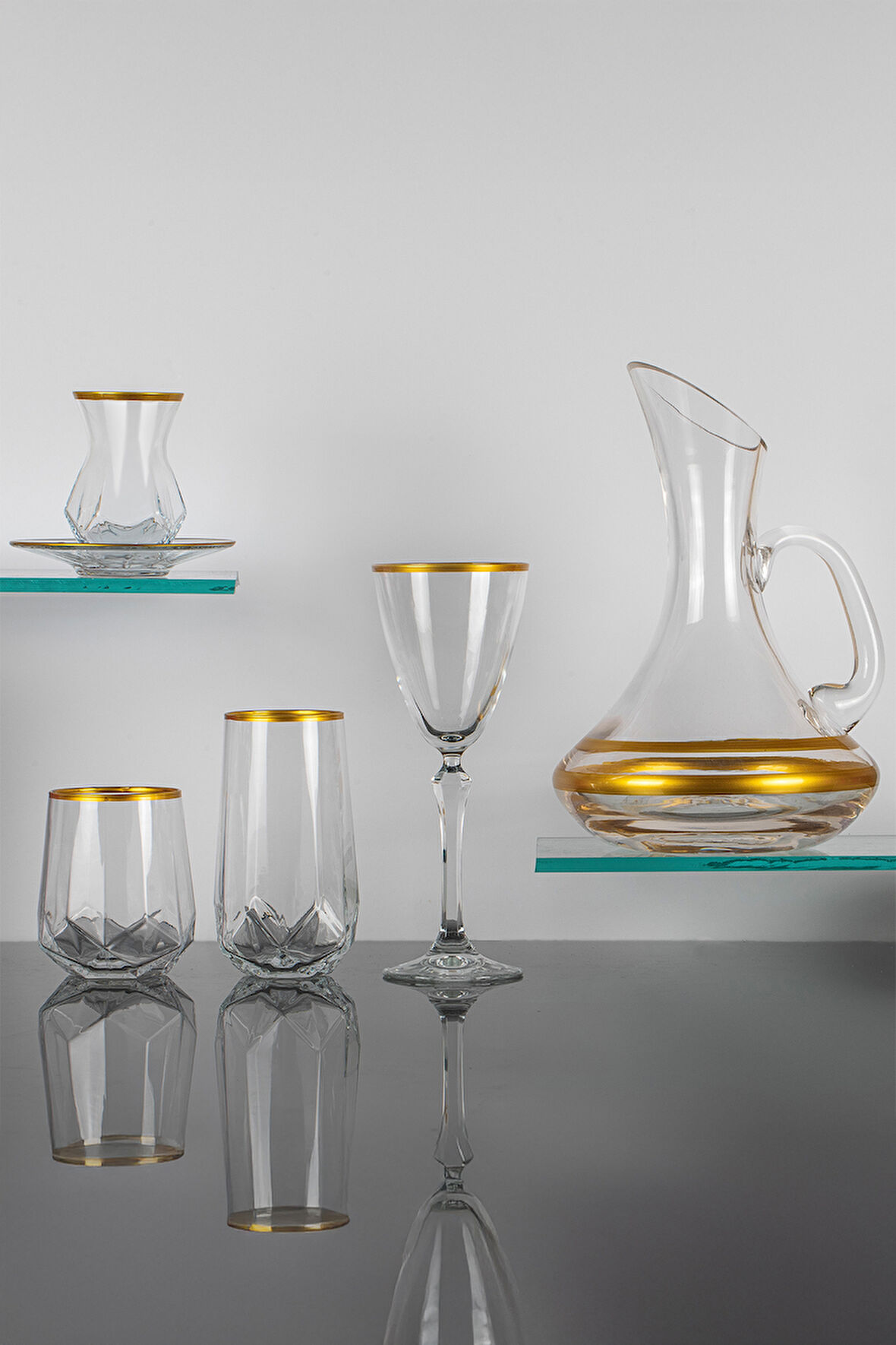 31 Parça 6 Kişilik Diamond Gold Bardak-Meşrubat-Su Takımı