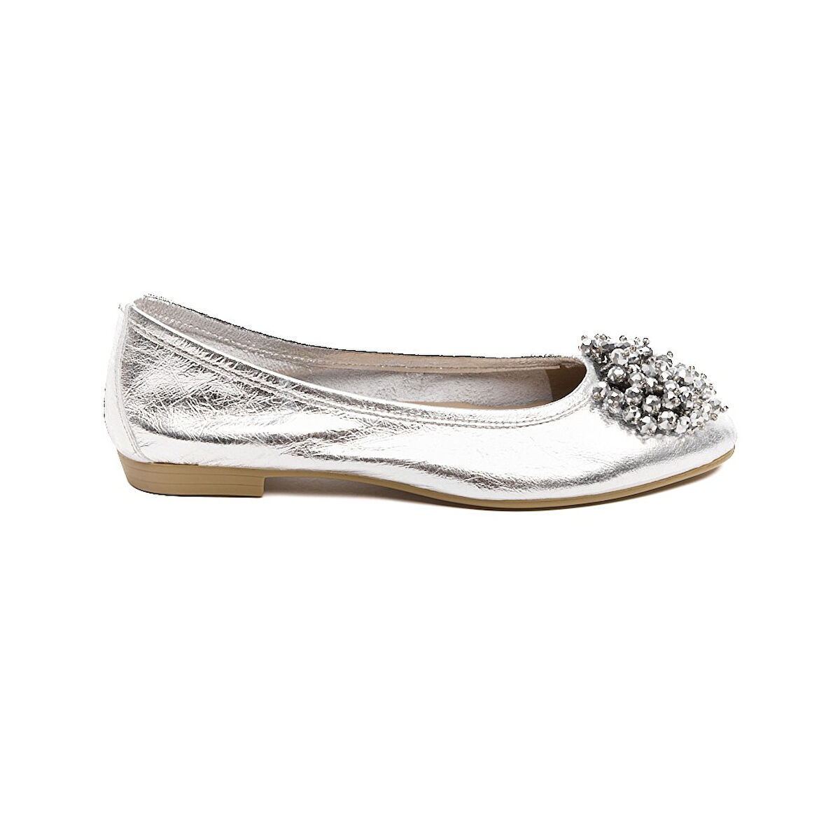 Hakiki Deri Taşlı Kadın Babet