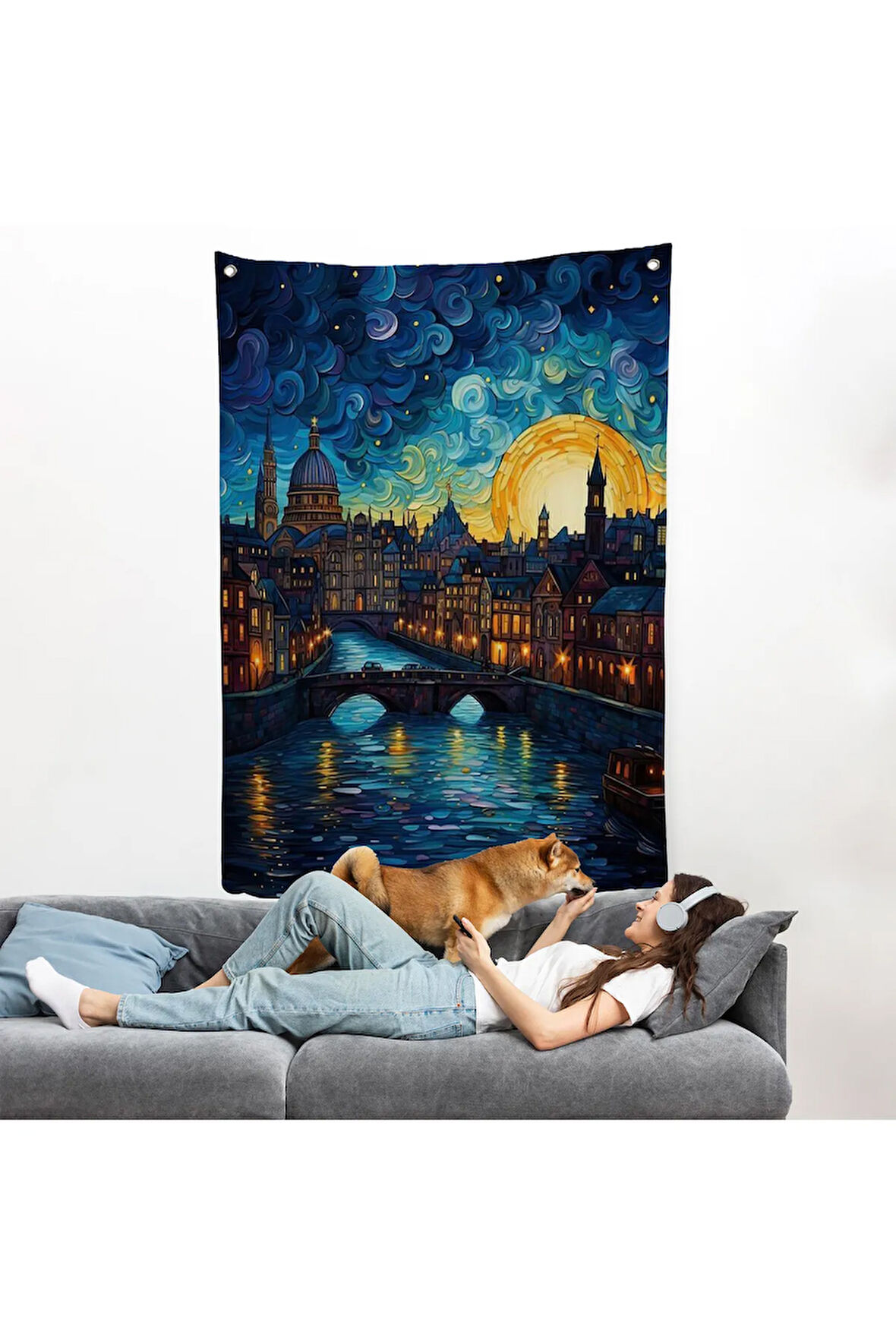 Vincent Van Gogh Tarzı Venedik Duvar Örtüsü-7795