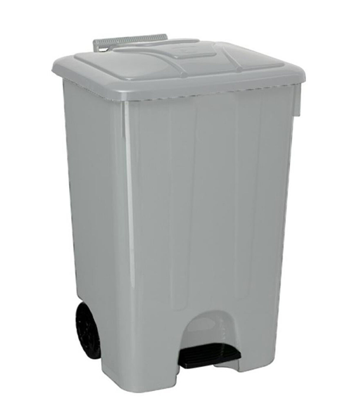 Omnipazar SY-4265 Gri 85 lt Köşeli Pedallı Tekerlekli Çöp Kovası