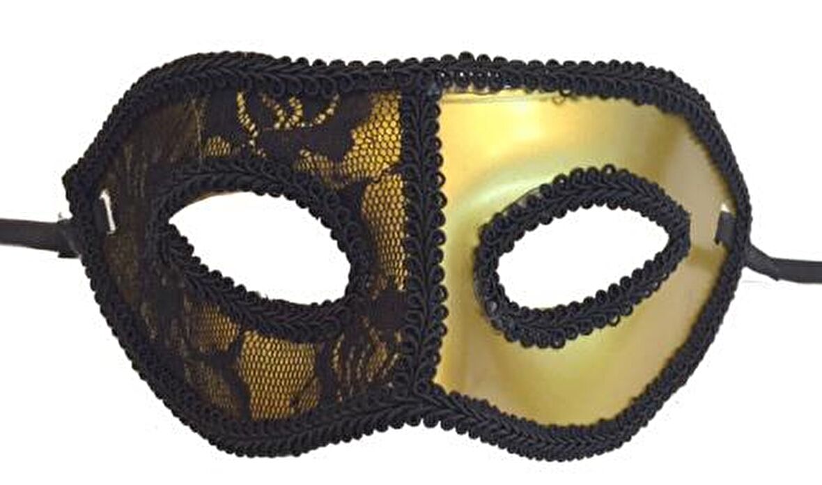 MASKE YARIM DANTEL GOLD
