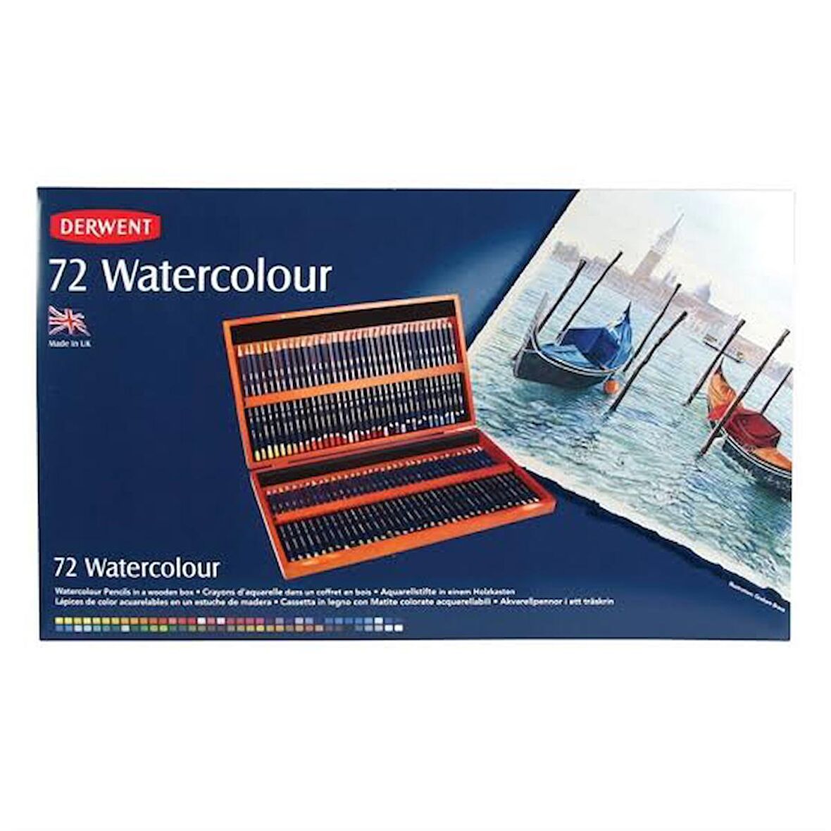 Derwent Derwent Watercolour Pencils Suluboya Kalemi 72'li Ahşap Kutu