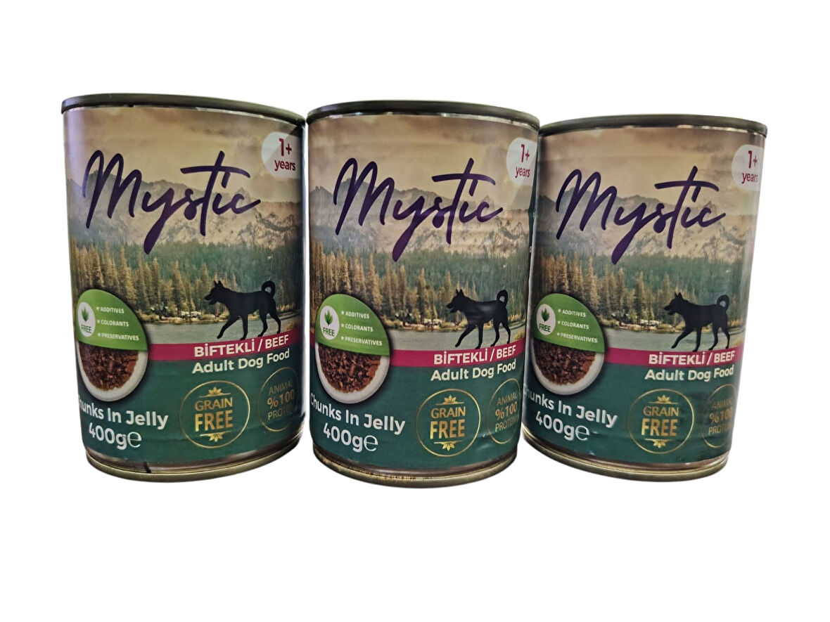 MYSTİC KÖPEK KONSERVE BİFTEKLİ 400 GR (3 ADET )