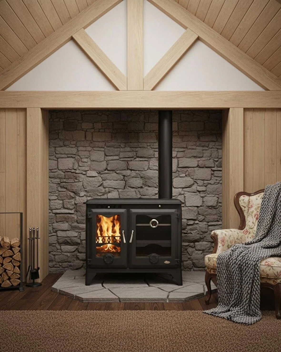 Reyo Stove Bozkır Pik Döküm Fırınlı Şömine Soba