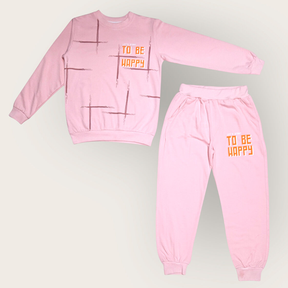 To Be Happy Motif Kız Çocuk Eşofman MNK0623