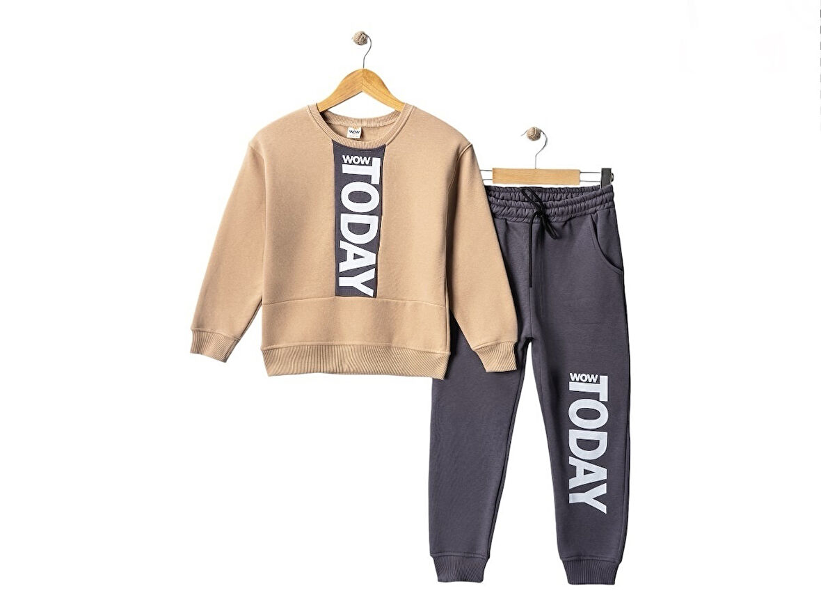 3iplik İçi Polarlı Today Baskılı Erkek Çocuk Eşofman MNK416193