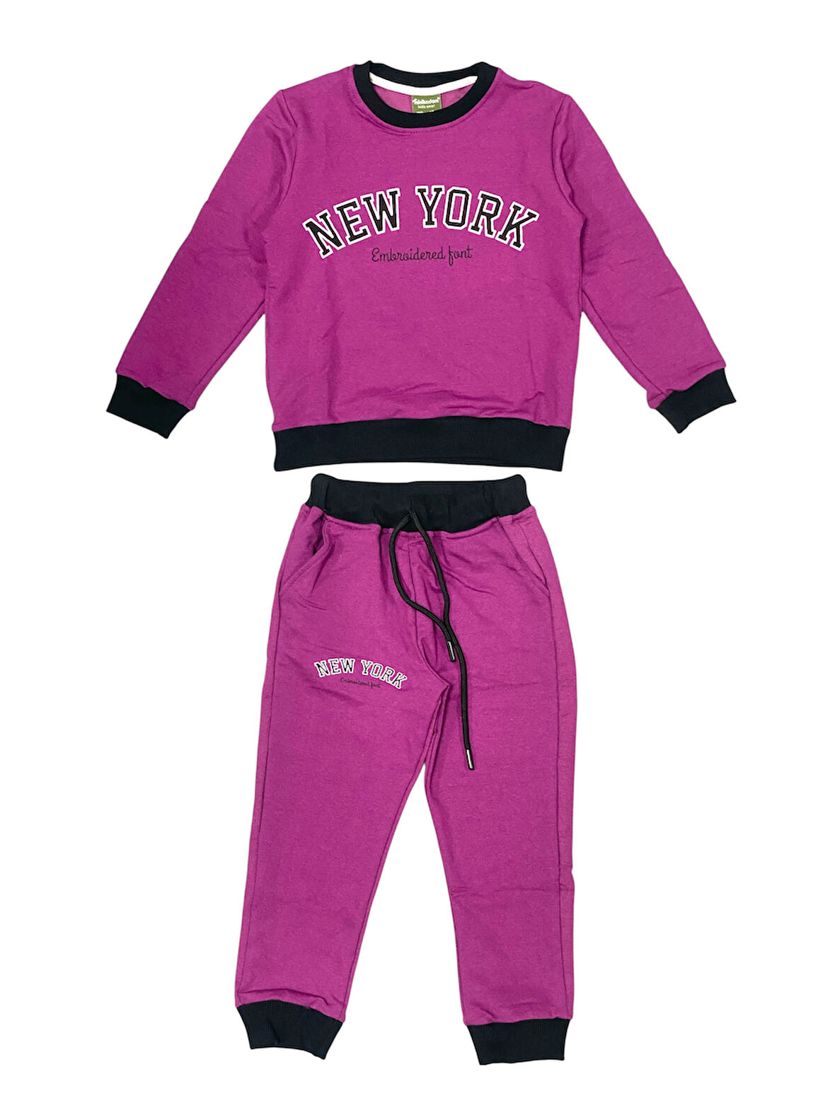 New York Baskılı Kız Çocuk Eşofman M00693