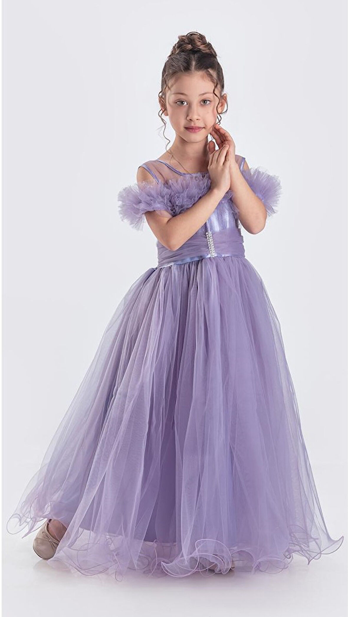 Uzun Etek Kız Çocuk Robası Şifon Abiye M00723