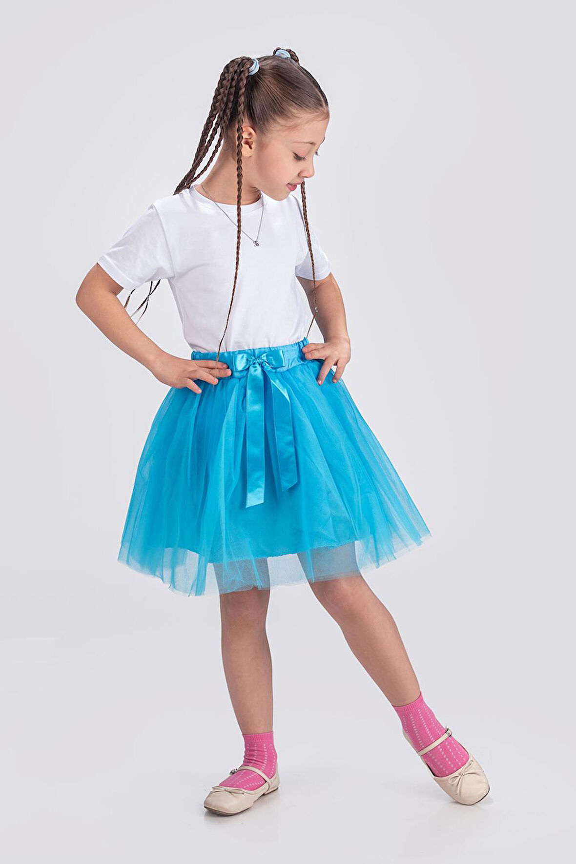 Gökkuşağı Tütülü Kız Çocuk Parti Etek M00727