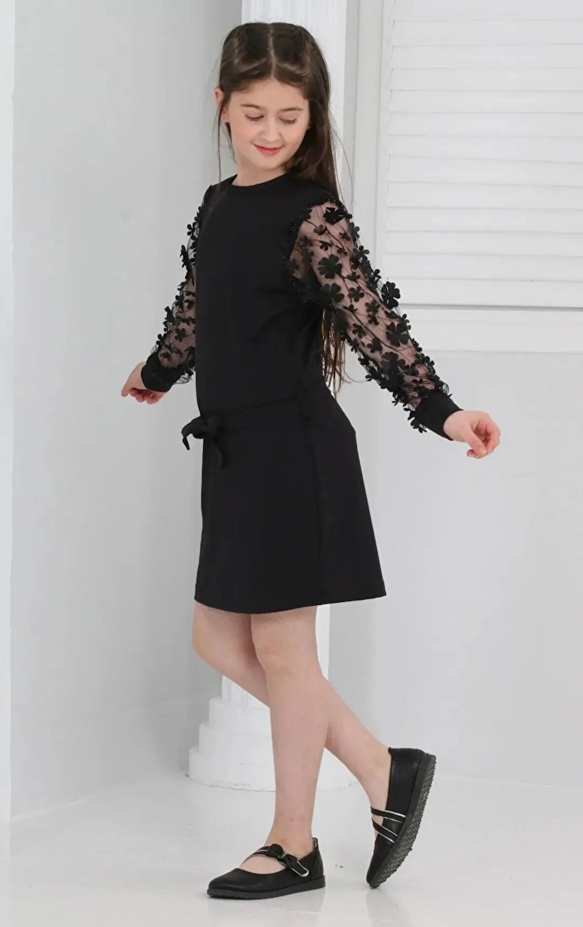 Kız Çocuk Daisy Krep Elbise MNK0606