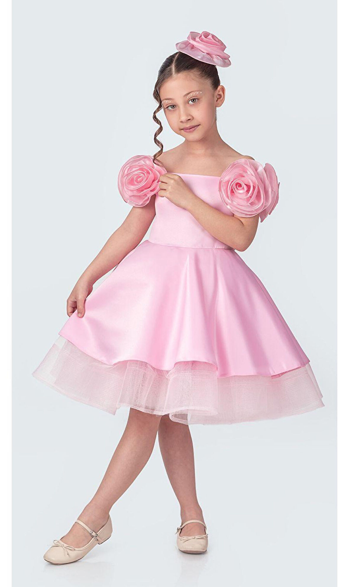 Fanari Krep Saten Gren Destekli Kız Abiye M00735