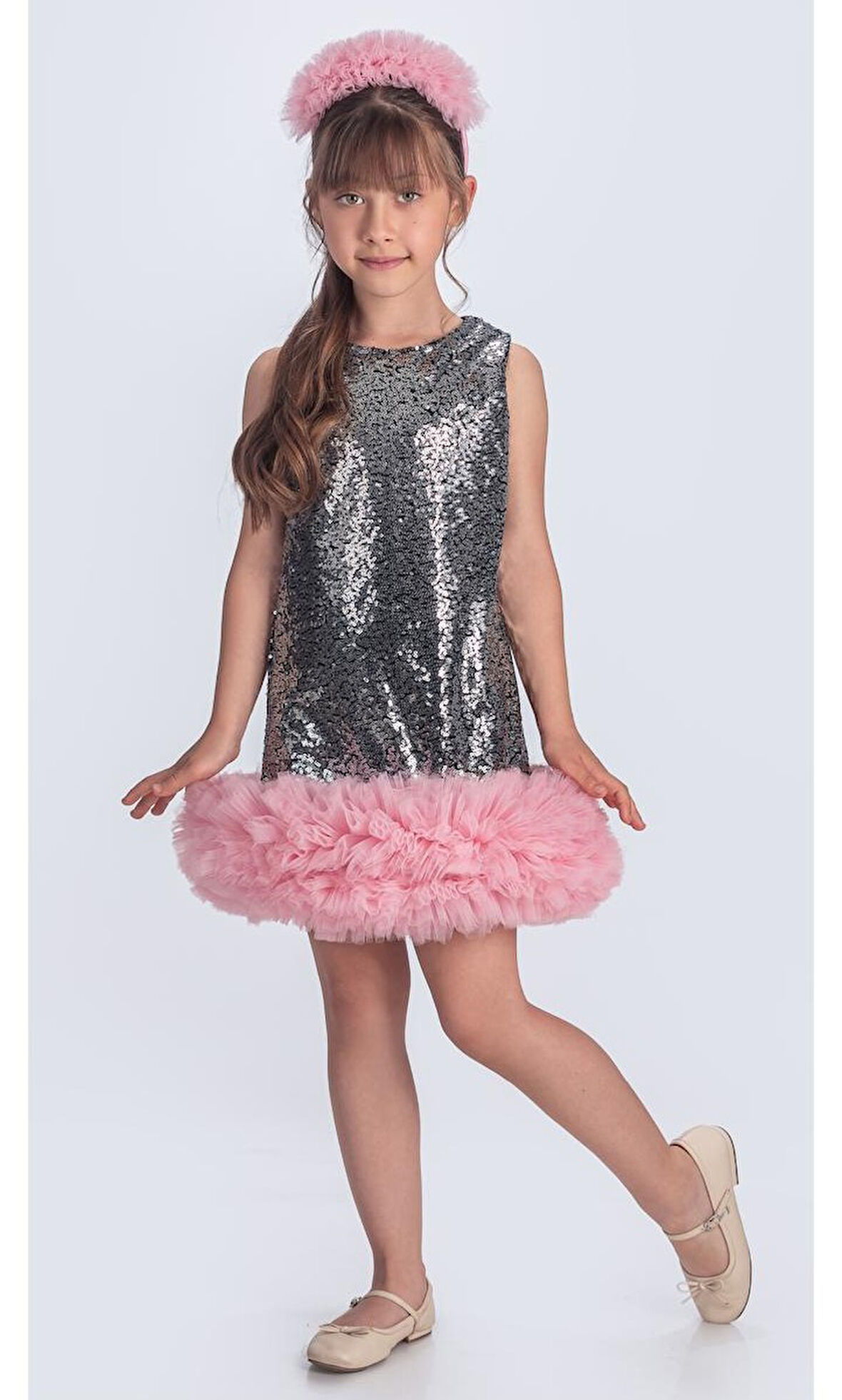 Pul Payet İfestos Taçlı Tütü Çocuk Özel Gün Abiye M00743