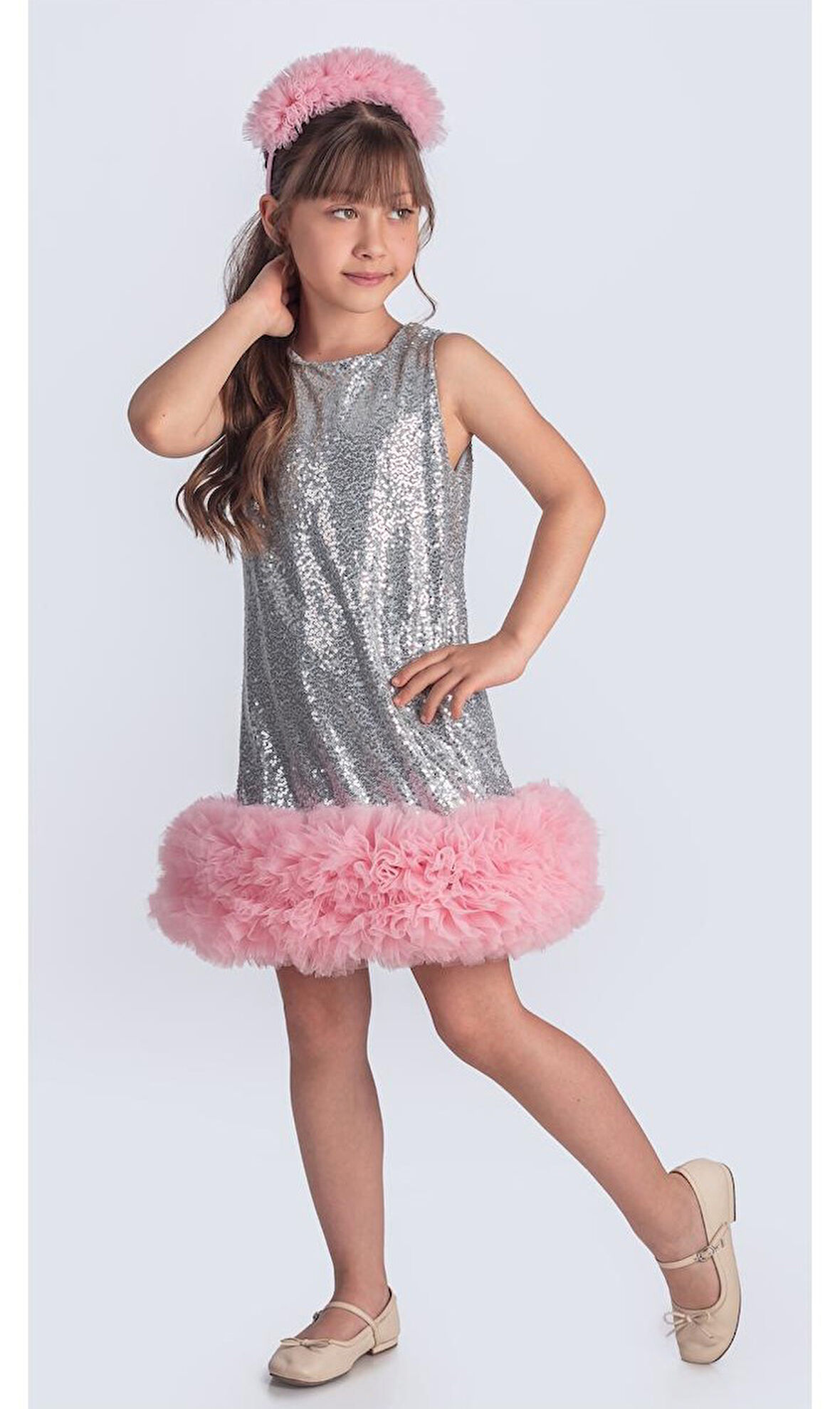 Pul Payet İfestos Taçlı Tütü Çocuk Özel Gün Abiye M00743