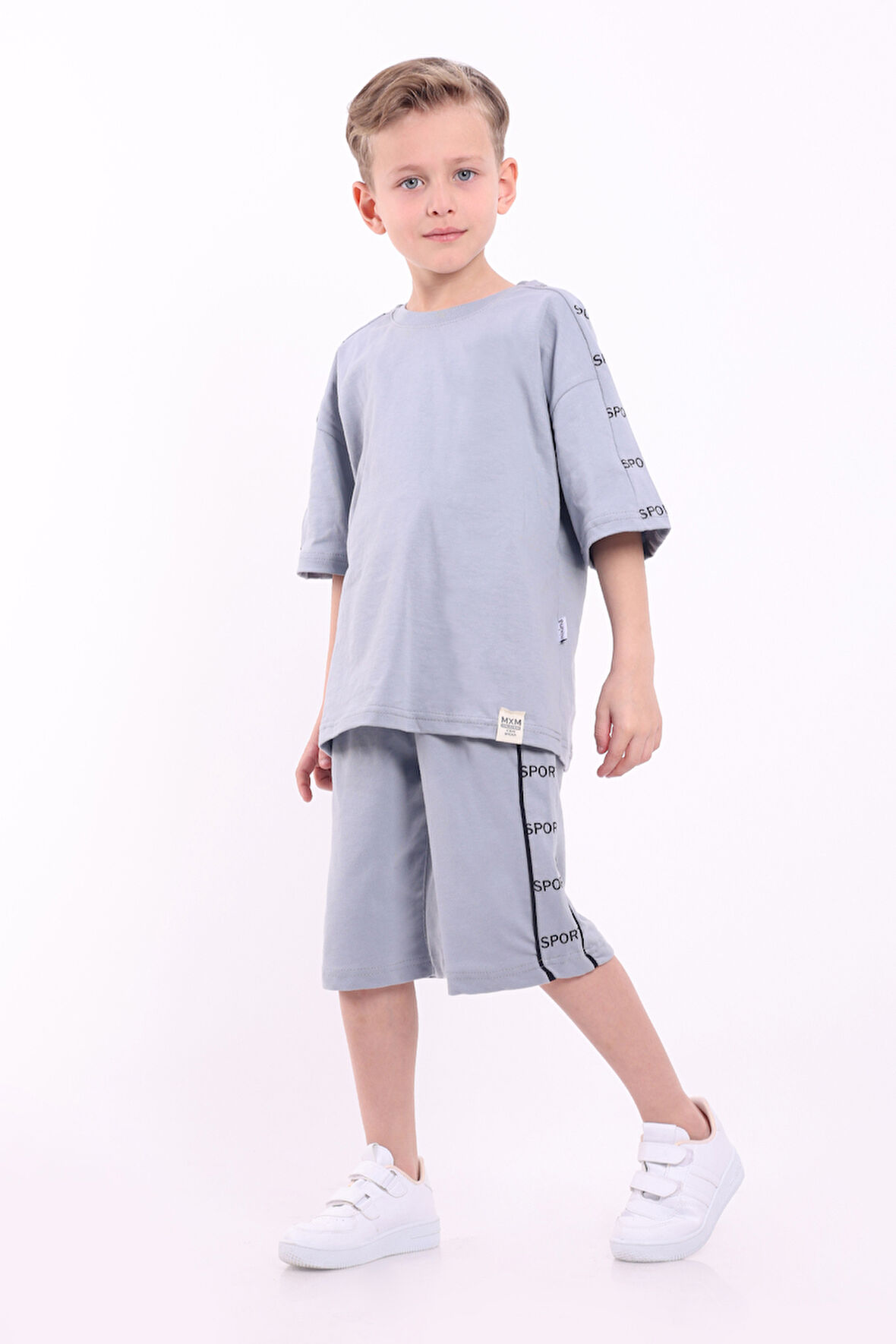 Erkek Çocuk Oversize Sport Baskılı Şortlu Takım M00749