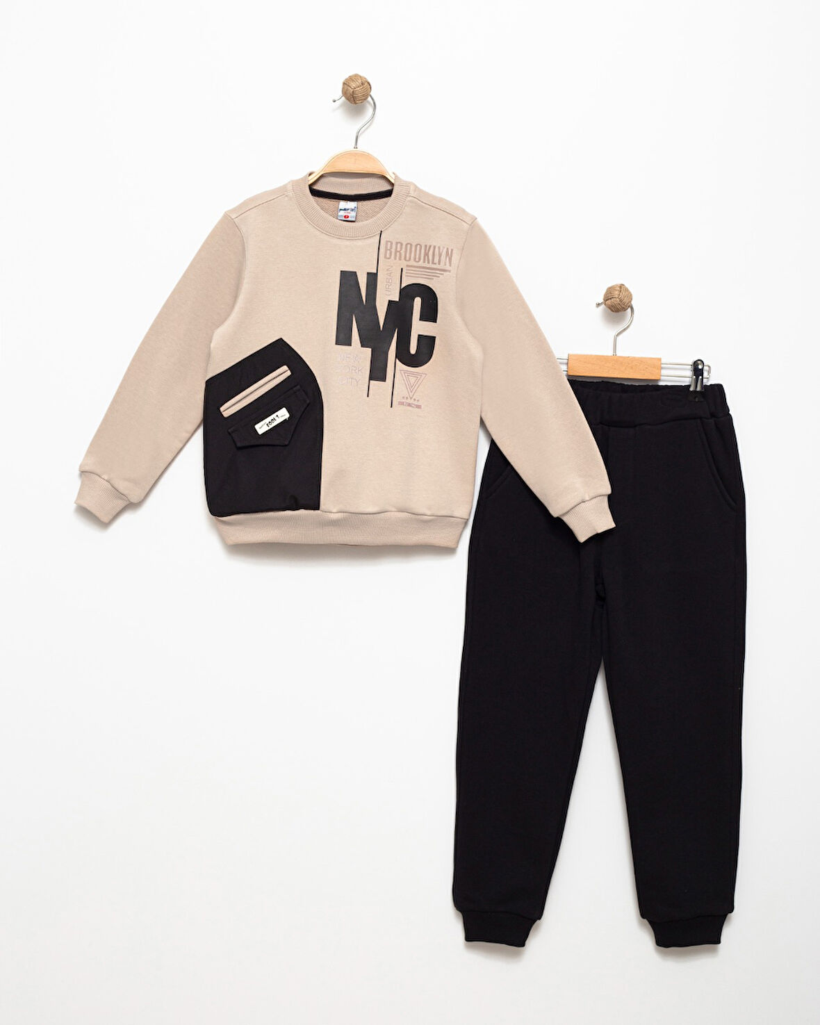 Erkek Çocuk Cep Detaylı Baskılı Eşofman Takımı M00756