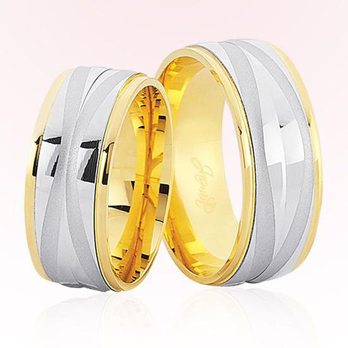 Sarı Beyaz Altın Alyans 7808