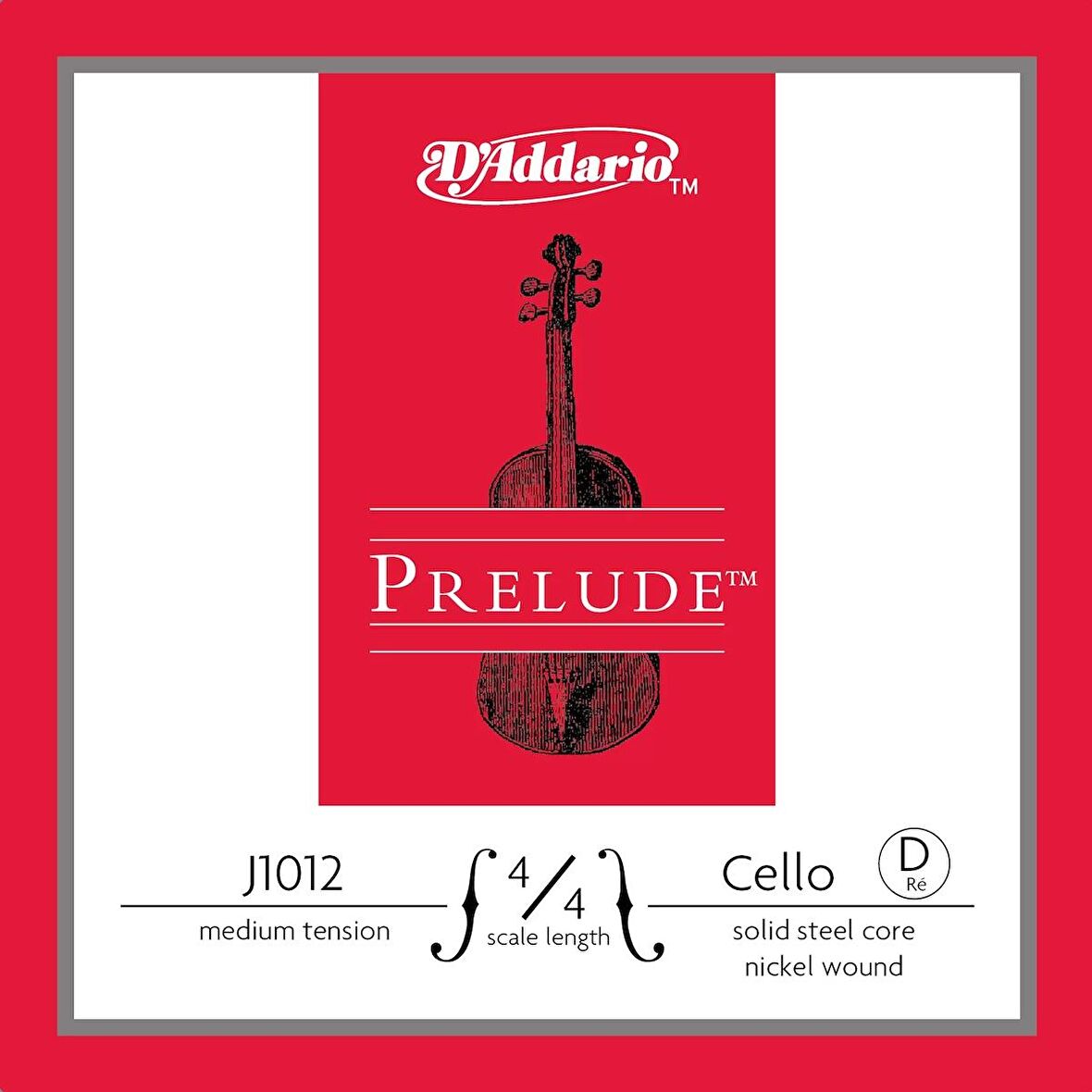 Daddarıo J1012 4/4m Cello Tek Tel, Prelude, D-re, 4/4 Scale, Medıum Te