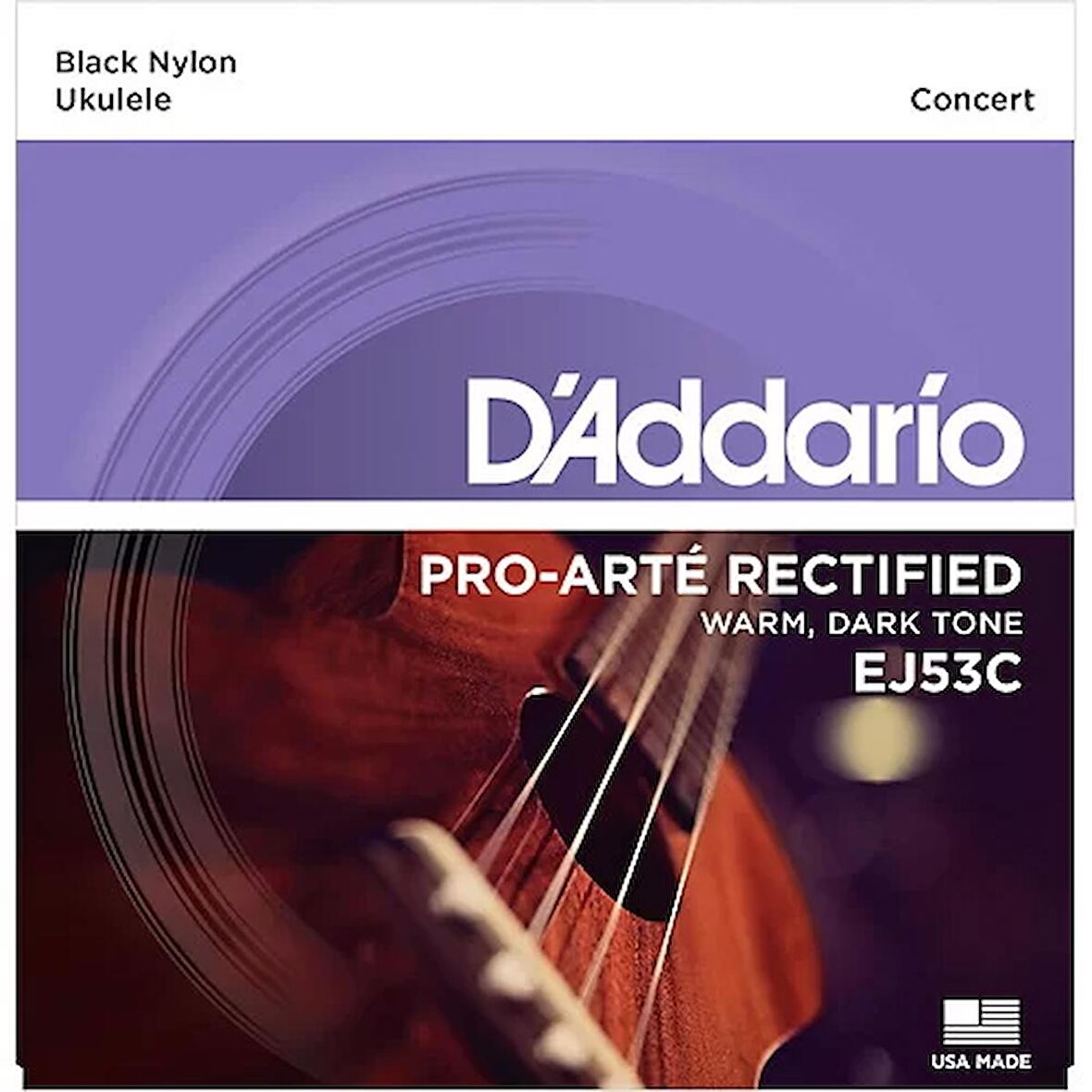 Daddarıo Ej53c Ukulele Tel Seti, Hawaıan / Concert, Black Nylon,